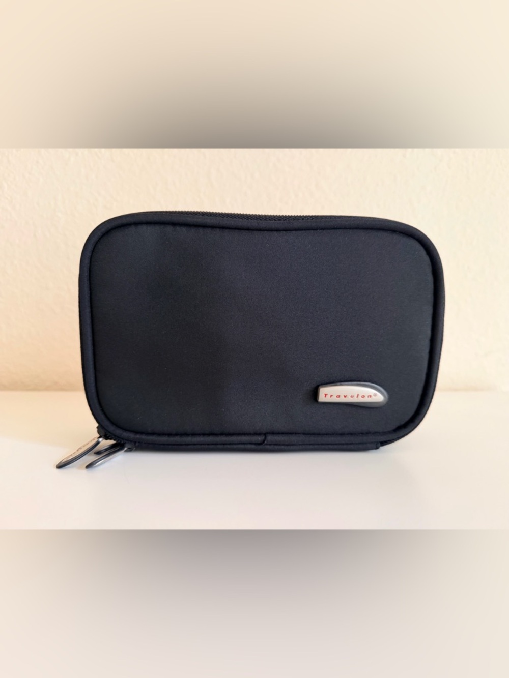 Vintage Travelon Compact Travel Bag Multi-Zip  Organizer Pouch Black